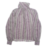 ANNA KRISTE Womens Printed Blouse Purple Long Sleeve Crazy Pattern M