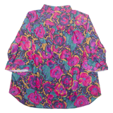 TOP NOTCH Womens Printed Blouse Purple 3/4 Sleeve Crazy Pattern L