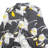 Womens Printed Blouse Black Long Sleeve Floral M