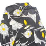 Womens Printed Blouse Black Long Sleeve Floral M