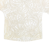 GIOVELLI Womens Printed Blouse Beige Collared Crazy Pattern M