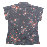 LIBERTY HOUSE Womens Printed Blouse Black Collared Floral M