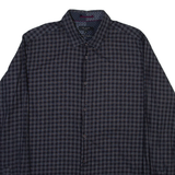 TED BAKER Mens Shirt Grey Check Long Sleeve XL