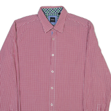 HUGO BOSS Mens Shirt Red Gingham Long Sleeve L