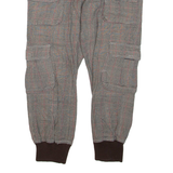 DESIGUAL Check Womens Trousers Grey Regular Tapered Wool W26 L24