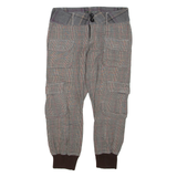 DESIGUAL Check Womens Trousers Grey Regular Tapered Wool W26 L24