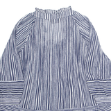 MAJIQUE WARDROBE Womens Blouse Blue Long Sleeve Striped M