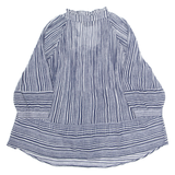 MAJIQUE WARDROBE Womens Blouse Blue Long Sleeve Striped M