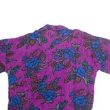 CALIFORNIA KRUSH Womens Printed Blouse Purple Collared Floral L