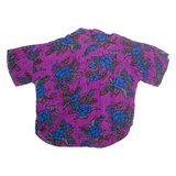 CALIFORNIA KRUSH Womens Printed Blouse Purple Collared Floral L