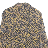 HABELLA Womens Printed Blouse Brown Collared Long Sleeve Viscose Animal Print L