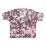 TAMAX Womens Printed Top Purple V-Neck Viscose Floral M