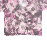 TAMAX Womens Printed Top Purple V-Neck Viscose Floral M