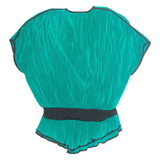 VIRGINIE Womens Blouse Green V-Neck Sleeveless M