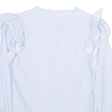 ZARA WOMEN Womens Printed Blouse Blue Long Sleeve Striped S