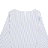 PULL&BEAR Womens Printed Blouse Purple V-Neck Long Sleeve Viscose Striped S