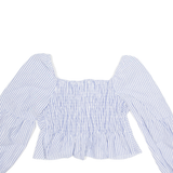 ZEBRA Cropped Womens Printed Top Purple Long Sleeve Striped L