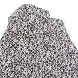 Womens Printed Blouse White Long Sleeve Crazy Pattern M