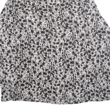 Womens Printed Blouse White Long Sleeve Crazy Pattern M