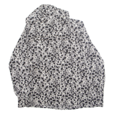 Womens Printed Blouse White Long Sleeve Crazy Pattern M