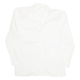 Womens Blouse White Collared Long Sleeve L