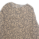 YESSICA Womens Printed Blouse Brown Long Sleeve Animal Print L