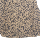 YESSICA Womens Printed Blouse Brown Long Sleeve Animal Print L