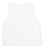 ZEBRA Womens Top White Sleeveless L