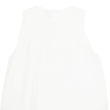 ZEBRA Womens Top White Sleeveless L