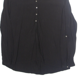 SPIRIT Womens Blouse Black V-Neck Long Sleeve M