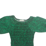 OASIS Womens Printed Top Green Animal Print S