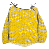 Womens Printed Blouse Yellow Long Sleeve Spotted S