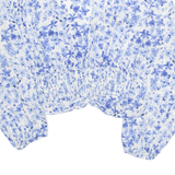 H&M Womens Printed Blouse Blue Long Sleeve Floral M