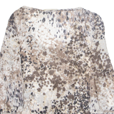 SUISSES COLLECTION Womens Printed Blouse Brown Long Sleeve Crazy Pattern M