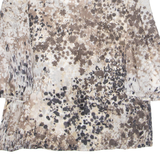 SUISSES COLLECTION Womens Printed Blouse Brown Long Sleeve Crazy Pattern M