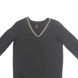 H&M Womens Top Black V-Neck Long Sleeve S