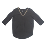 H&M Womens Top Black V-Neck Long Sleeve S