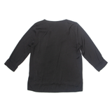 H&M Womens Blouse Black V-Neck Long Sleeve S