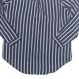 CHICOREE Womens Printed Blouse Blue Collared Long Sleeve Striped M