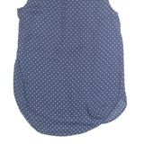 H&M Womens Printed Blouse Blue Collared Sleeveless Spotted XS