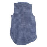 H&M Womens Printed Blouse Blue Collared Sleeveless Spotted XS