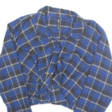 ZARA Womens Printed Blouse Blue Collared Long Sleeve Plaid L
