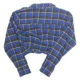 ZARA Womens Printed Blouse Blue Collared Long Sleeve Plaid L