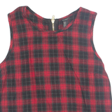 FOREVER 21 Womens Printed Top Red Sleeveless Plaid M