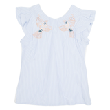 ROSEBUD Womens Printed Top Blue Sleeveless Striped S