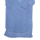 BCBGMAXAZRIA Womens Top Blue V-Neck Sleeveless M