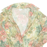 BLAIR BOUTIQUE Womens Printed Blouse Green Collared Long Sleeve Floral M