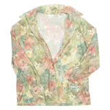 BLAIR BOUTIQUE Womens Printed Blouse Green Collared Long Sleeve Floral M