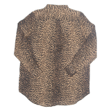 H&M Womens Printed Blouse Brown Long Sleeve Animal Print S