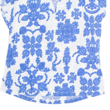 H&M Womens Printed Blouse Blue V-Neck Sleeveless Crazy Pattern S